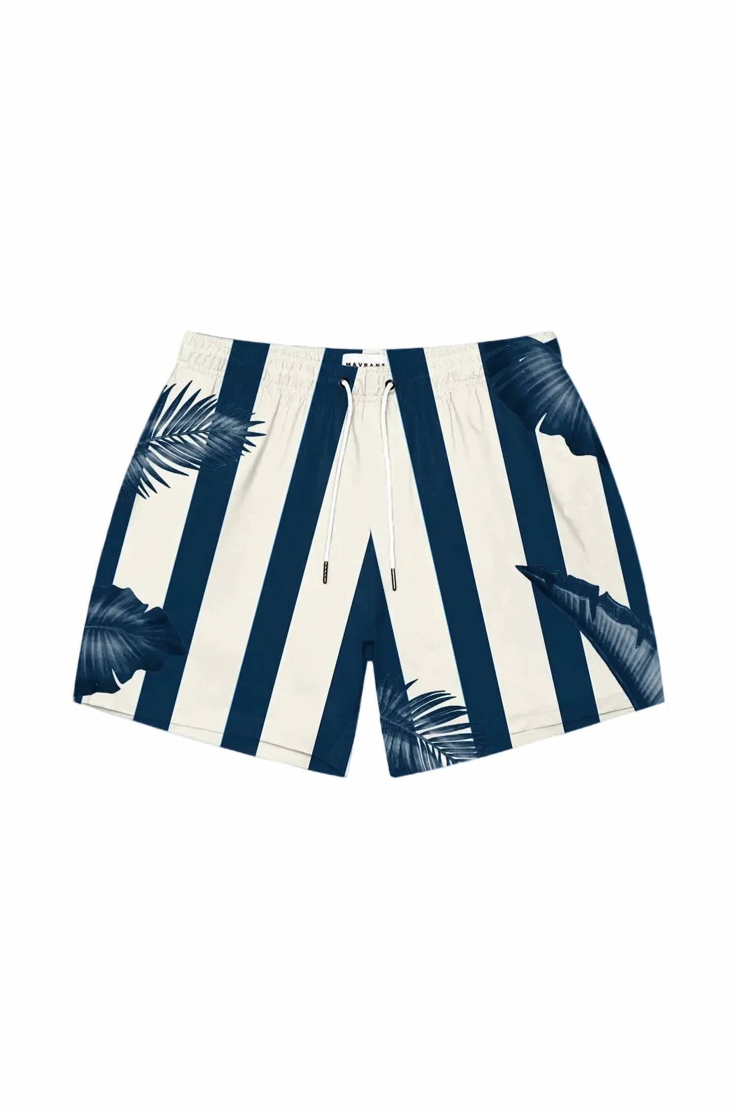 New Mavrans Palm Pull-On Swim Short In Blue — image 2 of 2